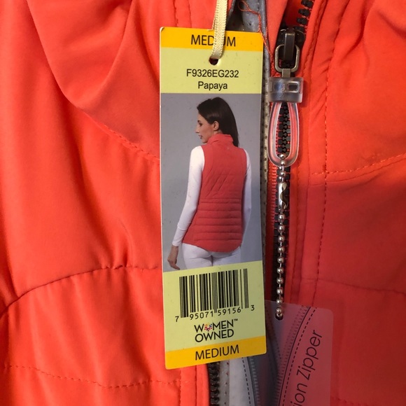 Medium puffer vest, active wear, papaya color - Picture 4 of 4
